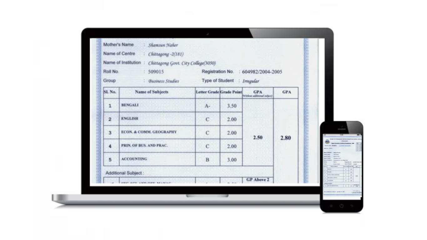 marksheet image